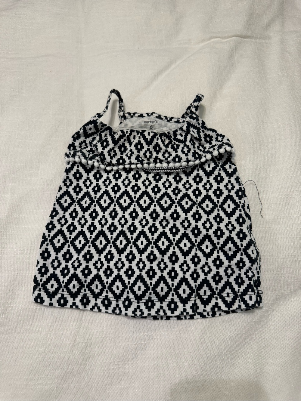 Carter's Black & White Geometric Sleeveless Top